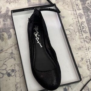 Alice + Olivia Black Textured Ballet Flats
